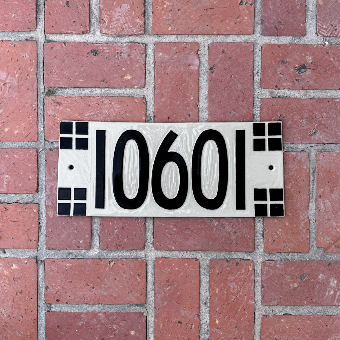Craftsman Address Sign - Sgraffito House Number Plaque/Tile