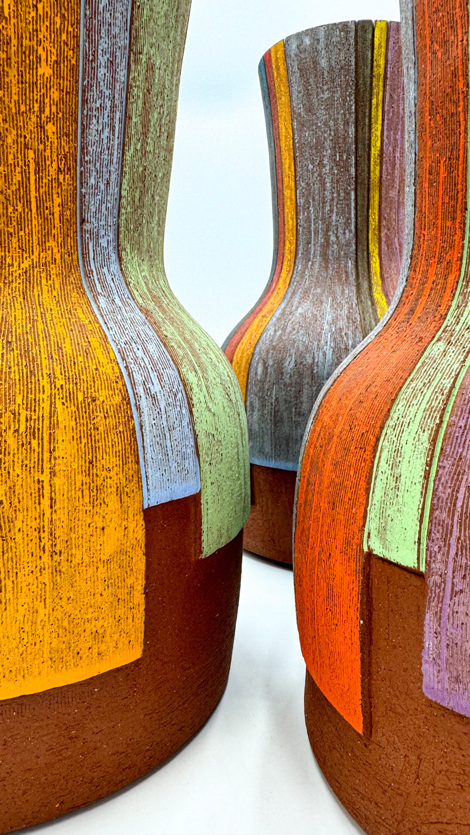 Vase — Striped Rainbow, Mishima