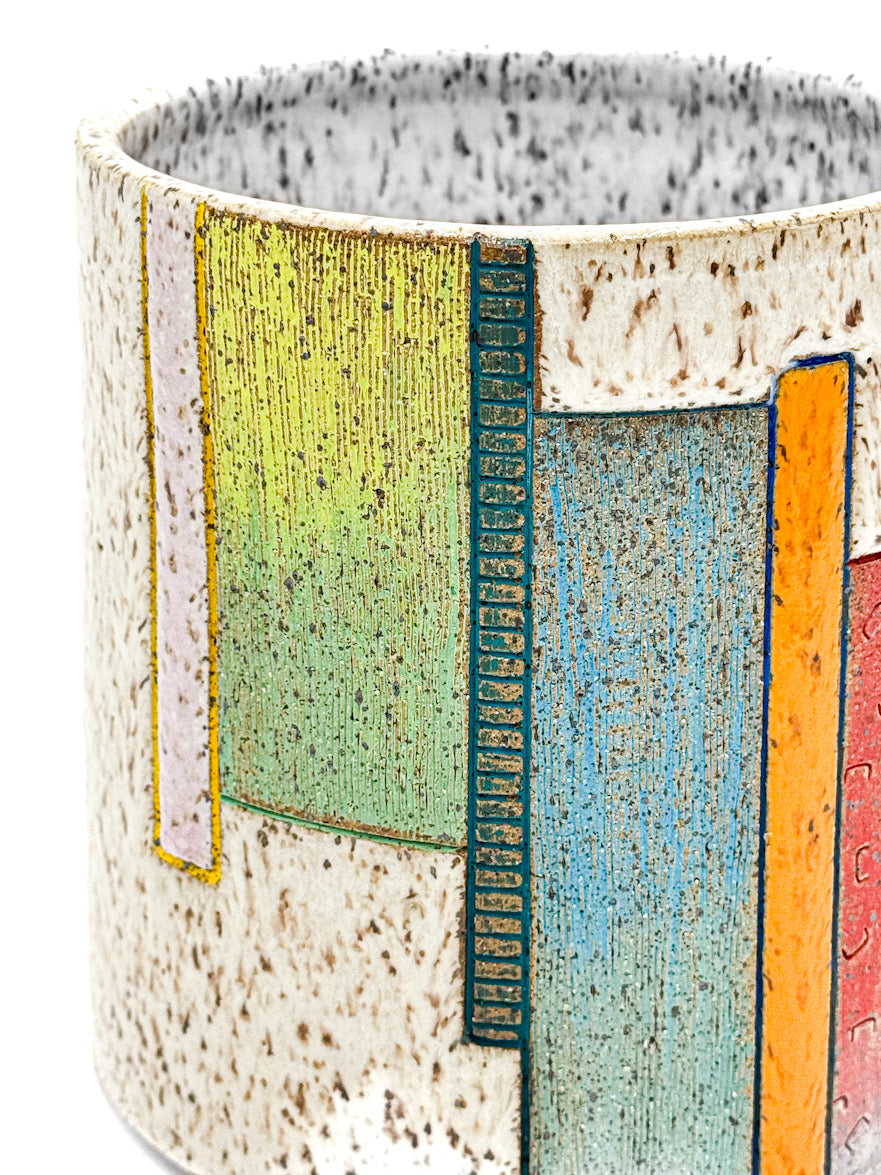 Wine Chiller / Utensil Holder — Rainbow Mishima Colorblock