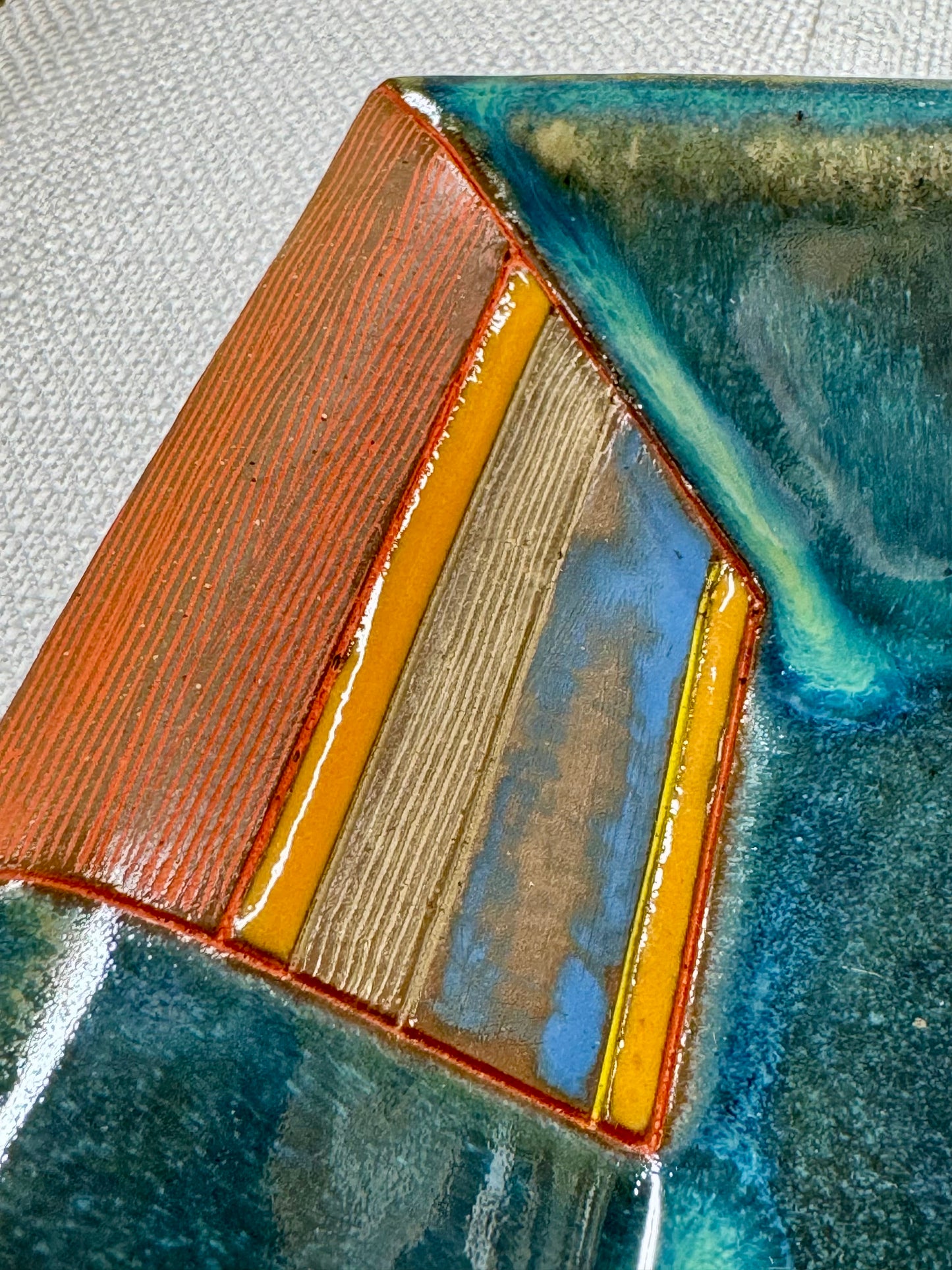 Square Shallow Bowl — Mishima (Ceramic)