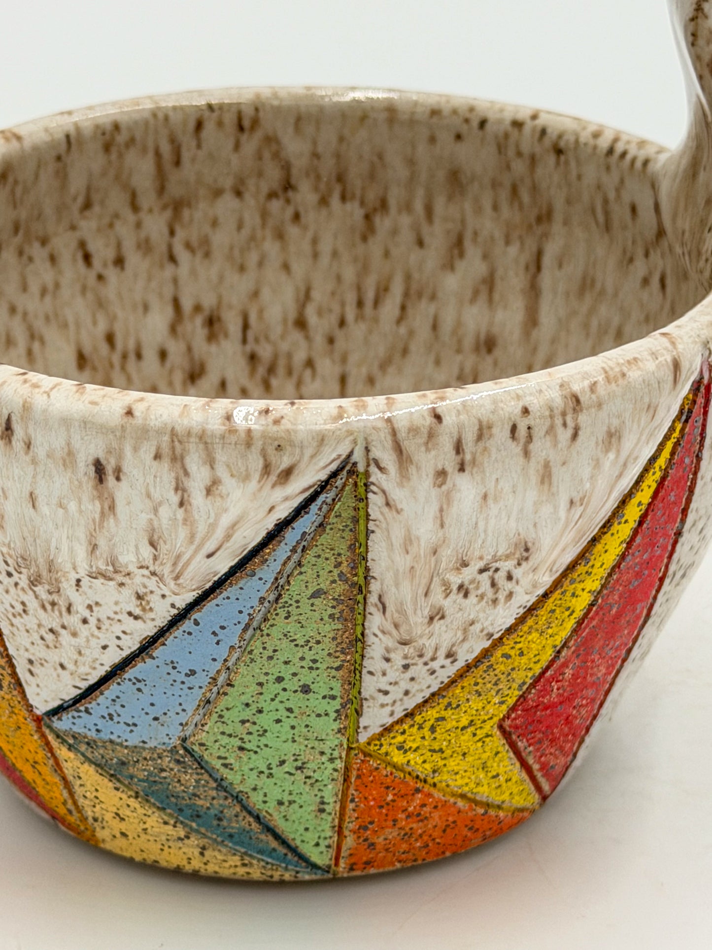 Gravy Boat — Rainbow Geometric Inlay
