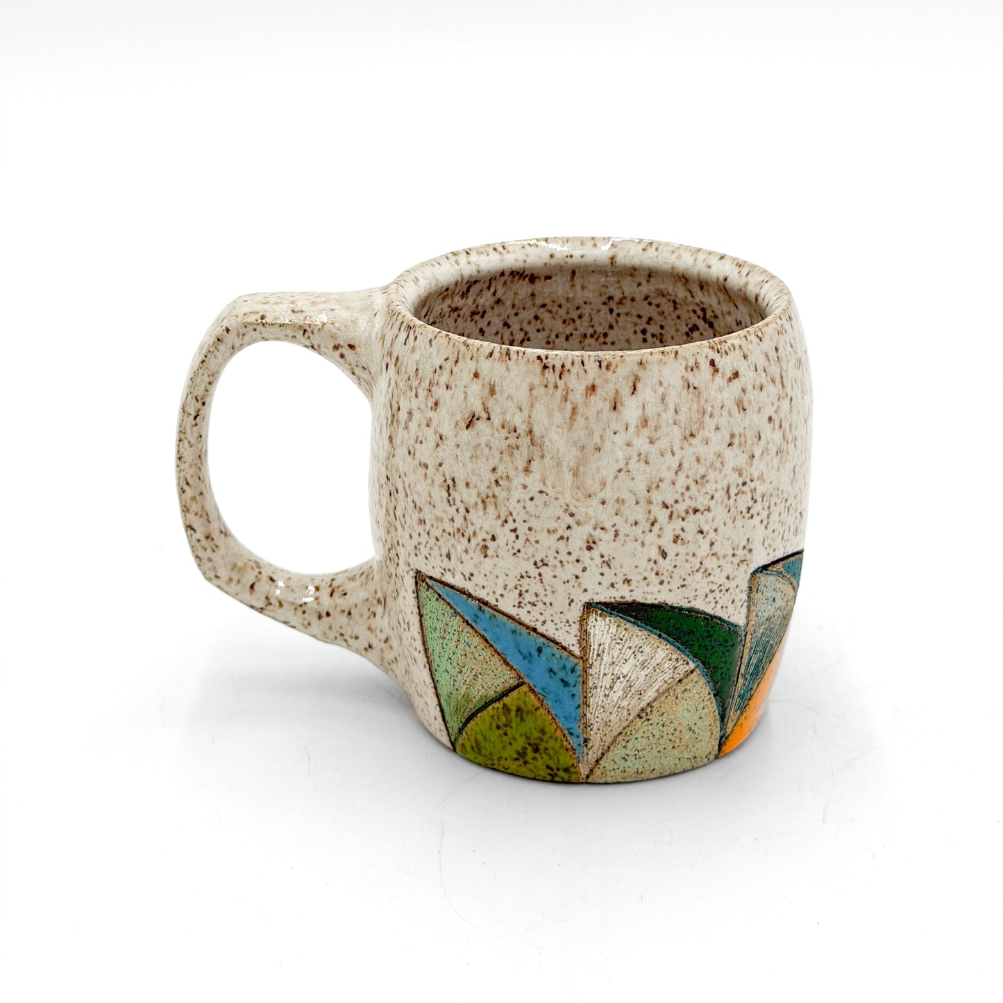 Mug — Multicolored Waves, Speckled (Wheel Thrown)