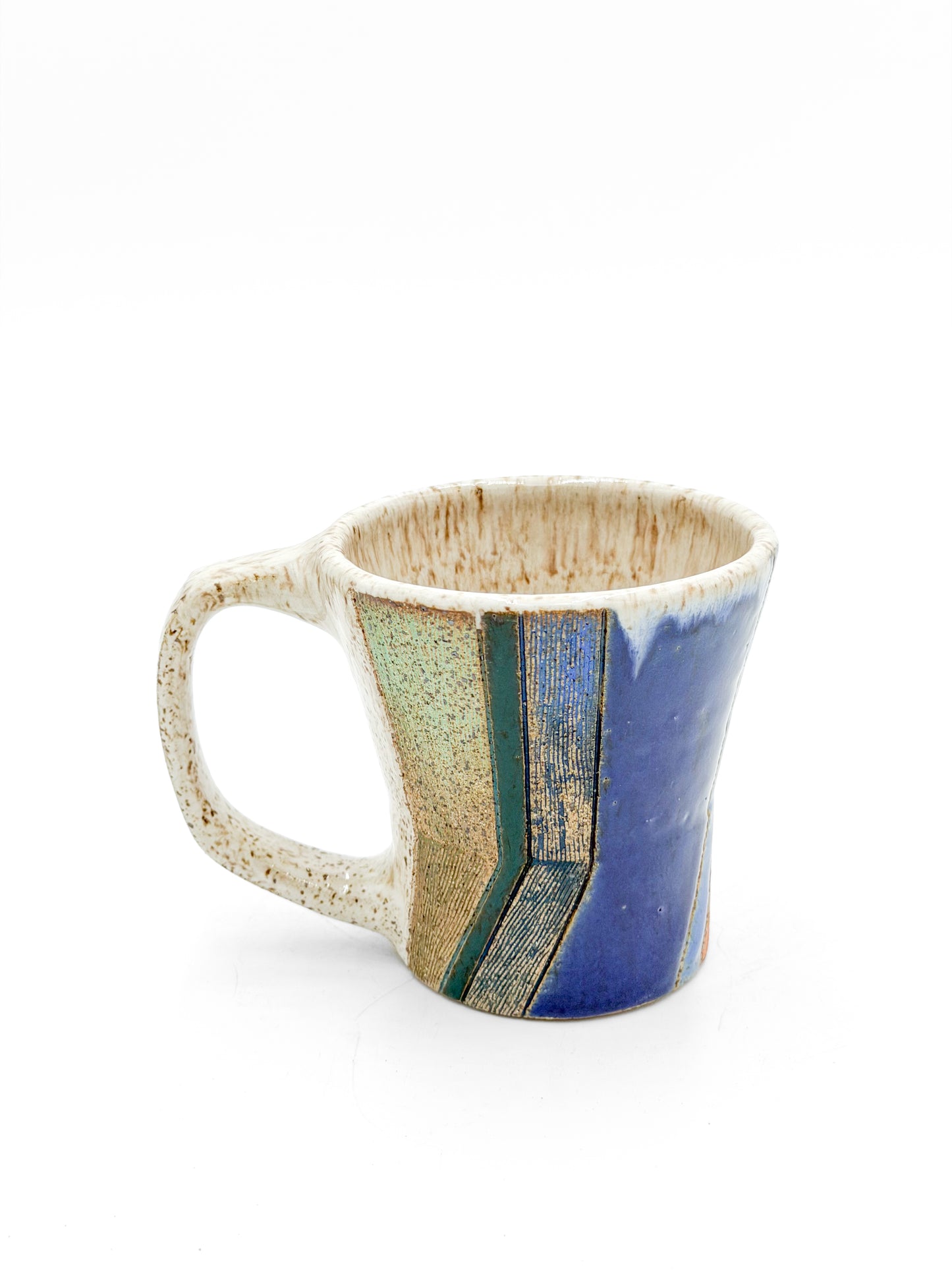 Mug — Multicolored Stripe, Speckled (Wheel Thrown)