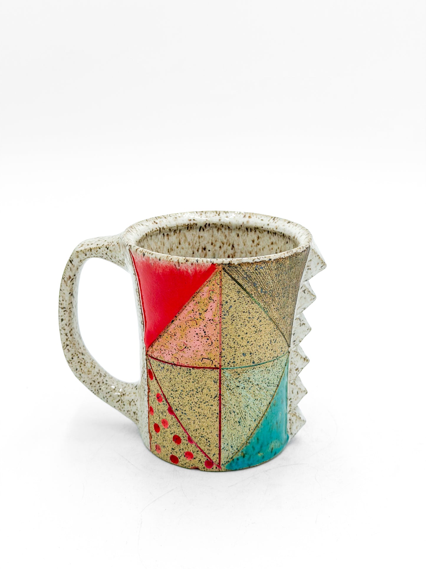 Mug — Studded Quilt, Speckled (Wheel Thrown)