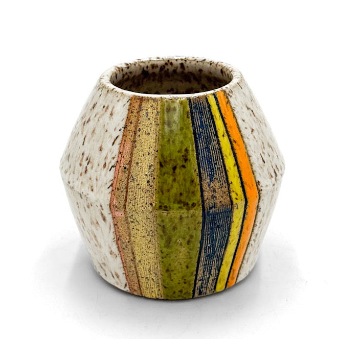 Bud Vase — Small Striped “Mommy” (Speckled)