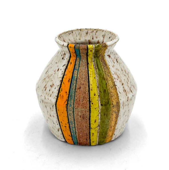Bud Vase — Small Striped “Mommy” (Speckled)