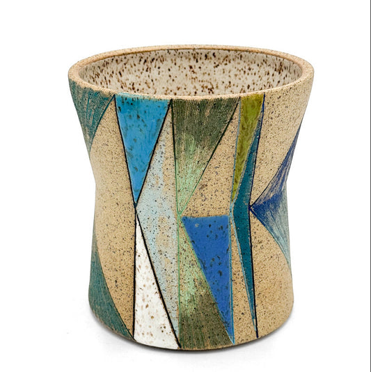 Wine Chiller / Utensil Holder — Cool Colored, Geometric Mishima