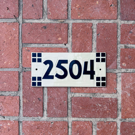 Craftsman Address Sign – House Numbers – Outdoor Sgraffito Tile