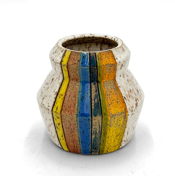 Bud Vase — Small Striped “Mommy” (Speckled)