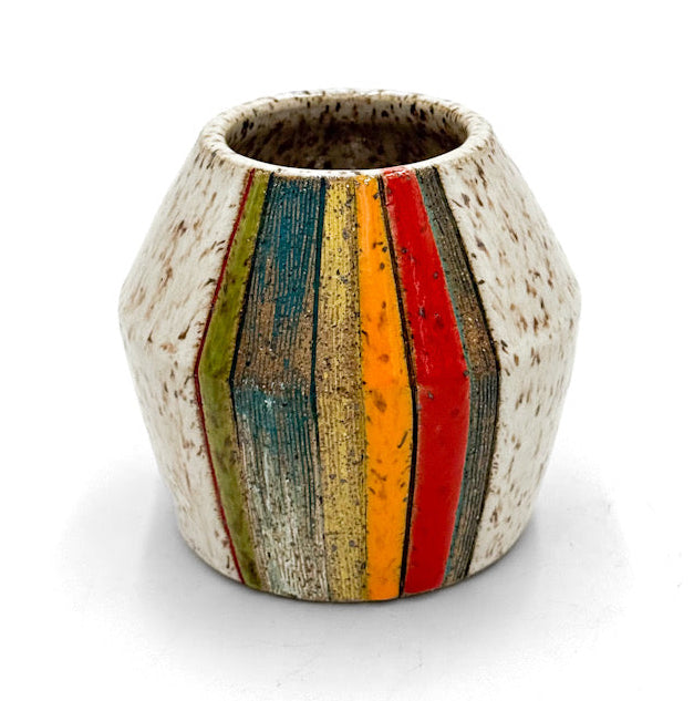 Bud Vase — Small Striped “Mommy” (Speckled)