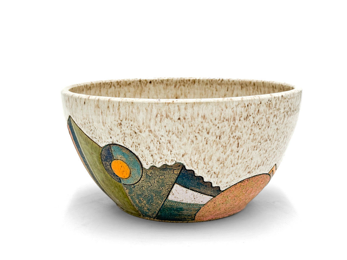 Bowl — Large Serving, Colorful Landscape