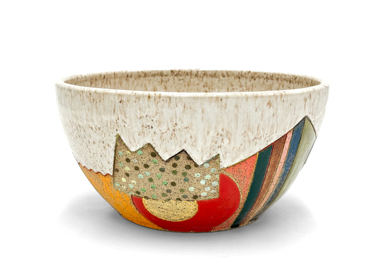 Bowl — Large Serving, Colorful Landscape