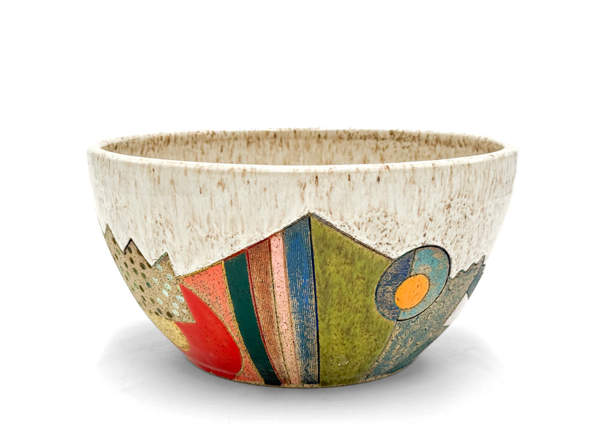 Bowl — Large Serving, Colorful Landscape