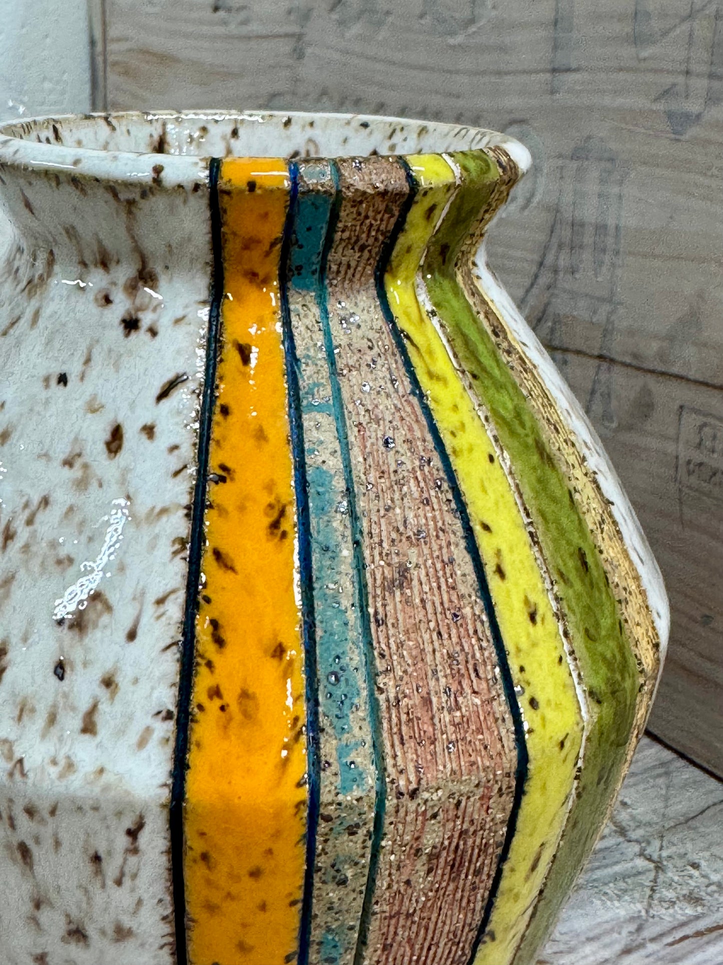 Bud Vase — Small Striped “Mommy” (Speckled)