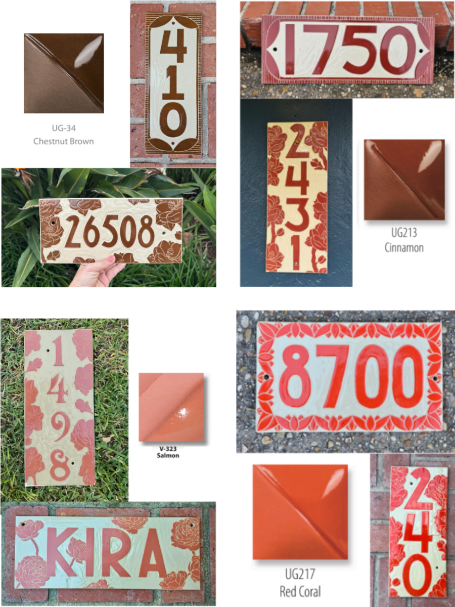 Classic Address Sign - Sgraffito House Number Plaque/Tile
