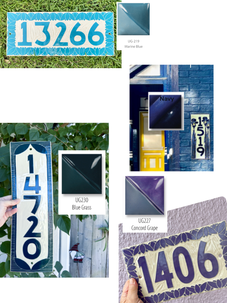 Classic Address Sign - Sgraffito House Number Plaque/Tile