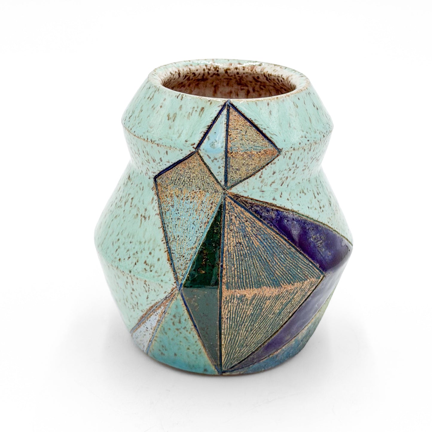 Speckled Stoneware Bud Vase — Small “Mommy” Ceramic Stem Vase