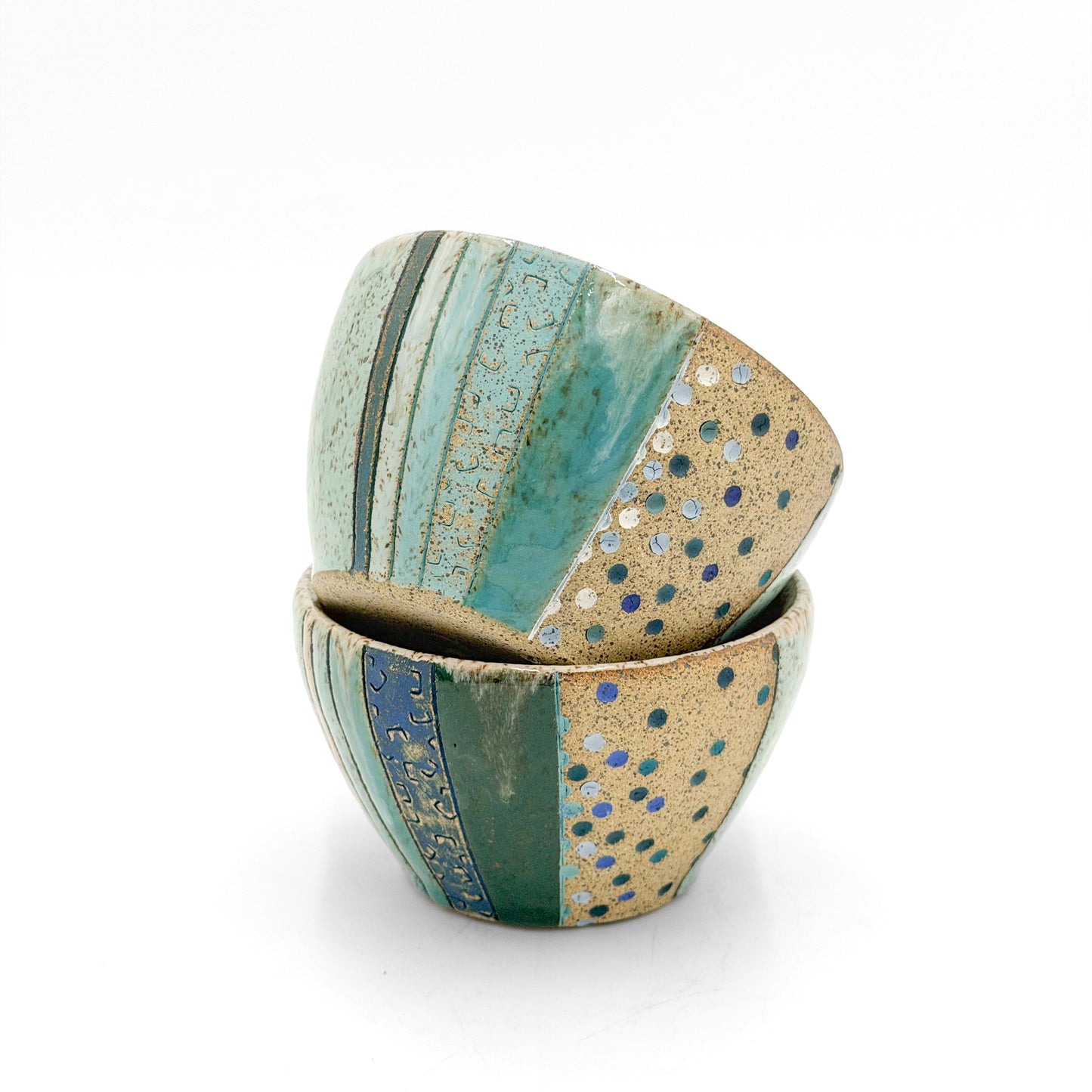 Cereal Bowls — Cool, Speckled (Wheel Thrown)