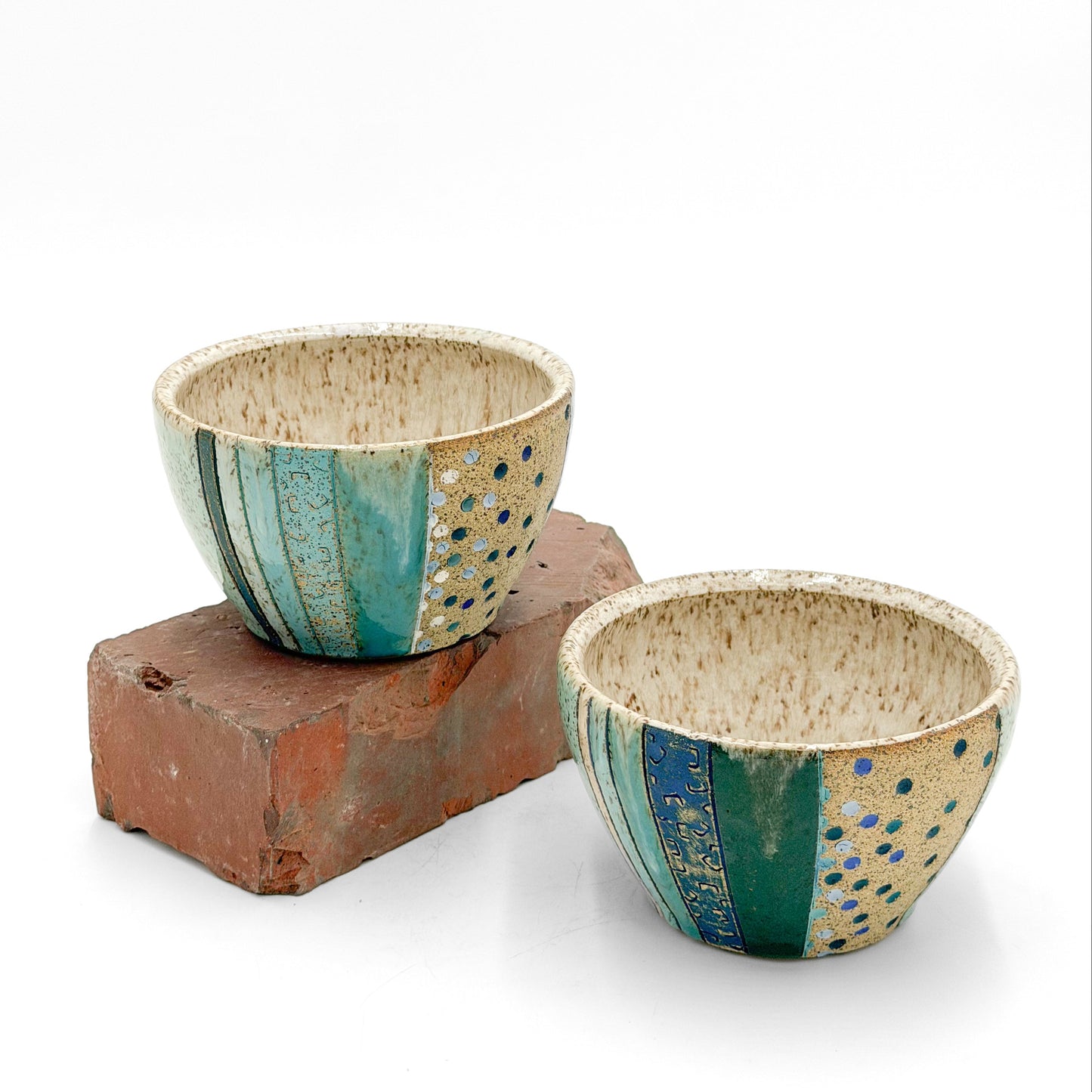 Cereal Bowls — Cool, Speckled (Wheel Thrown)