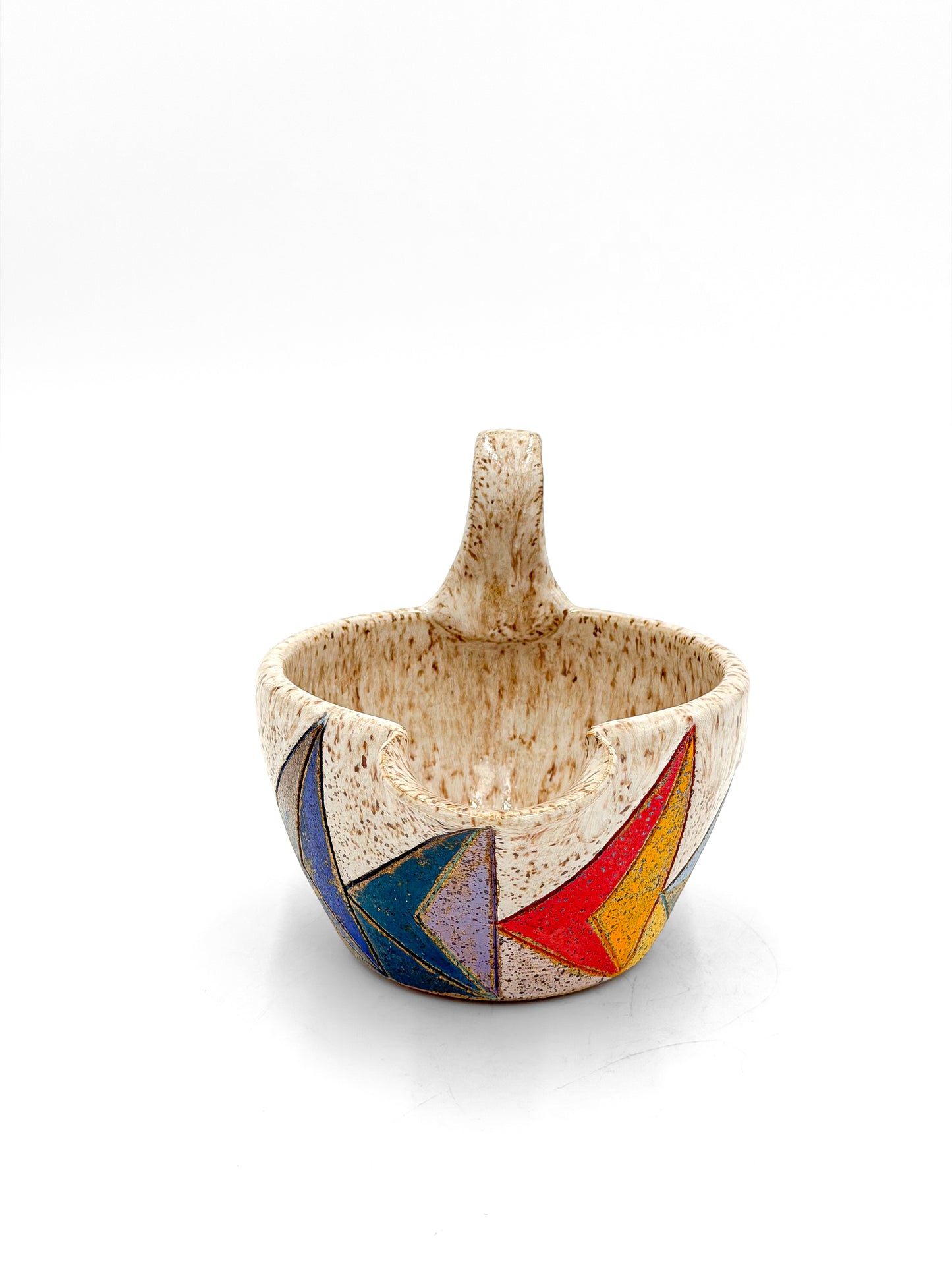 Gravy Boat — Rainbow Geometric Inlay