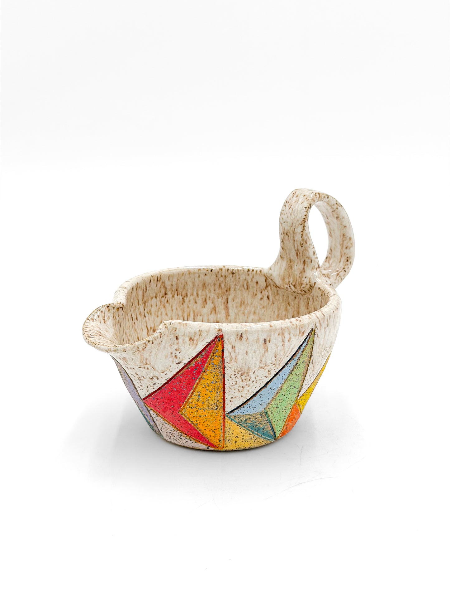 Gravy Boat — Rainbow Geometric Inlay