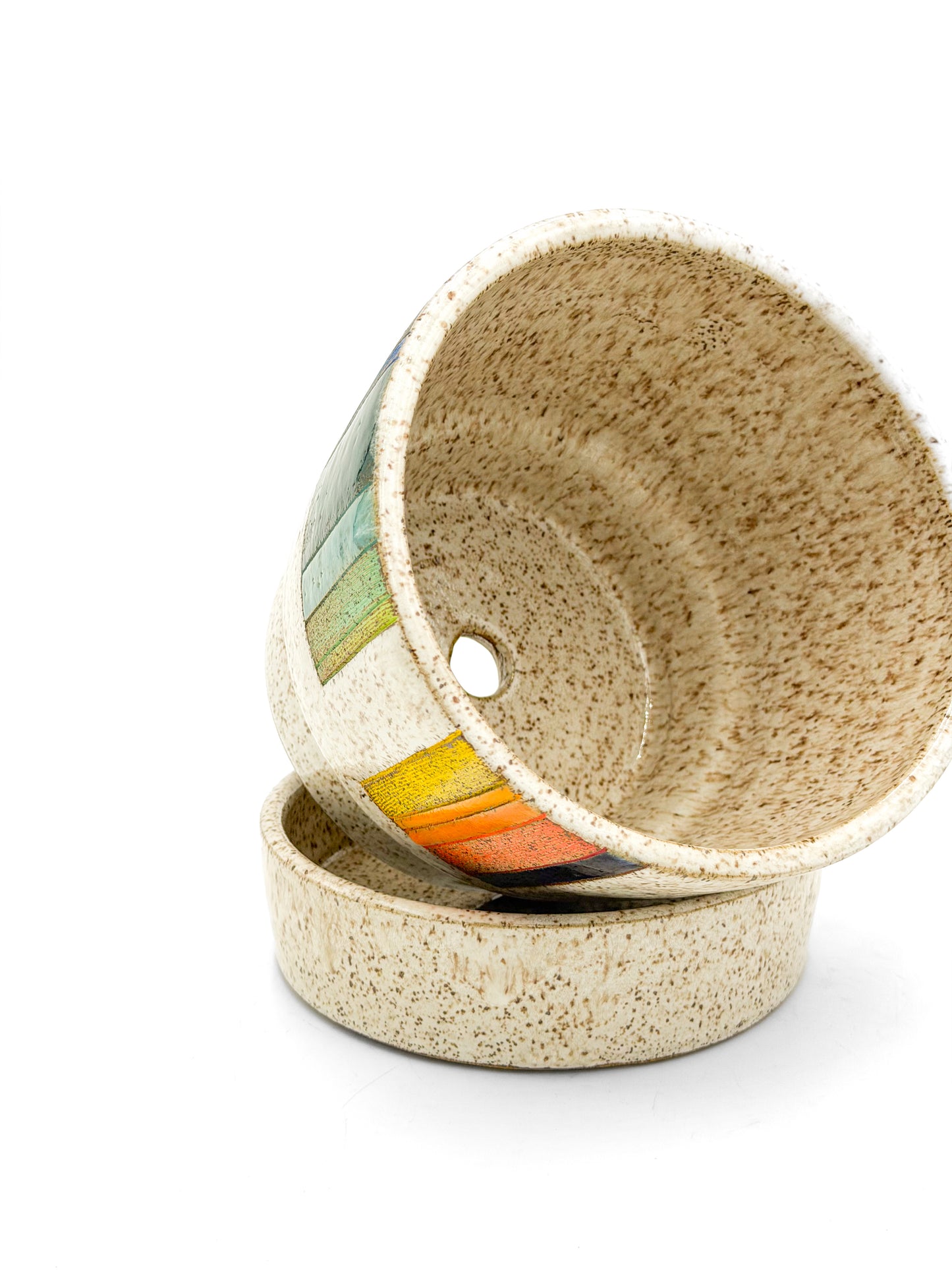 Planter Set — Rainbow Mishima Inlay, Speckled