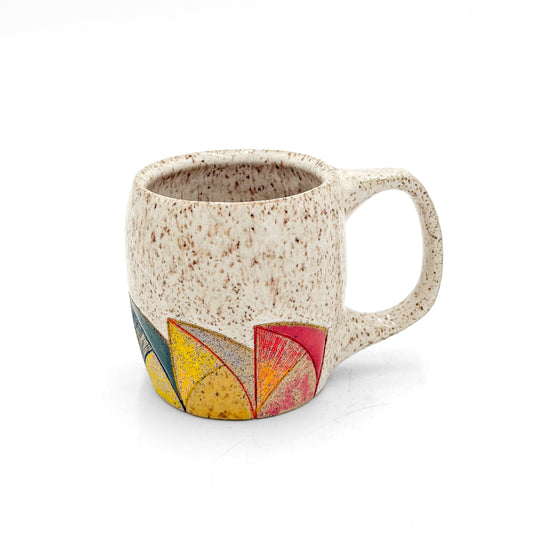 Mug — Multicolored Waves, Speckled (Wheel Thrown)