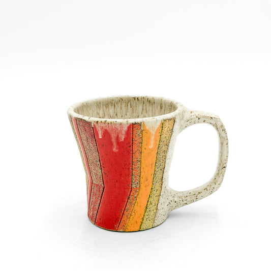 Mug — Multicolored Stripe, Speckled (Wheel Thrown)