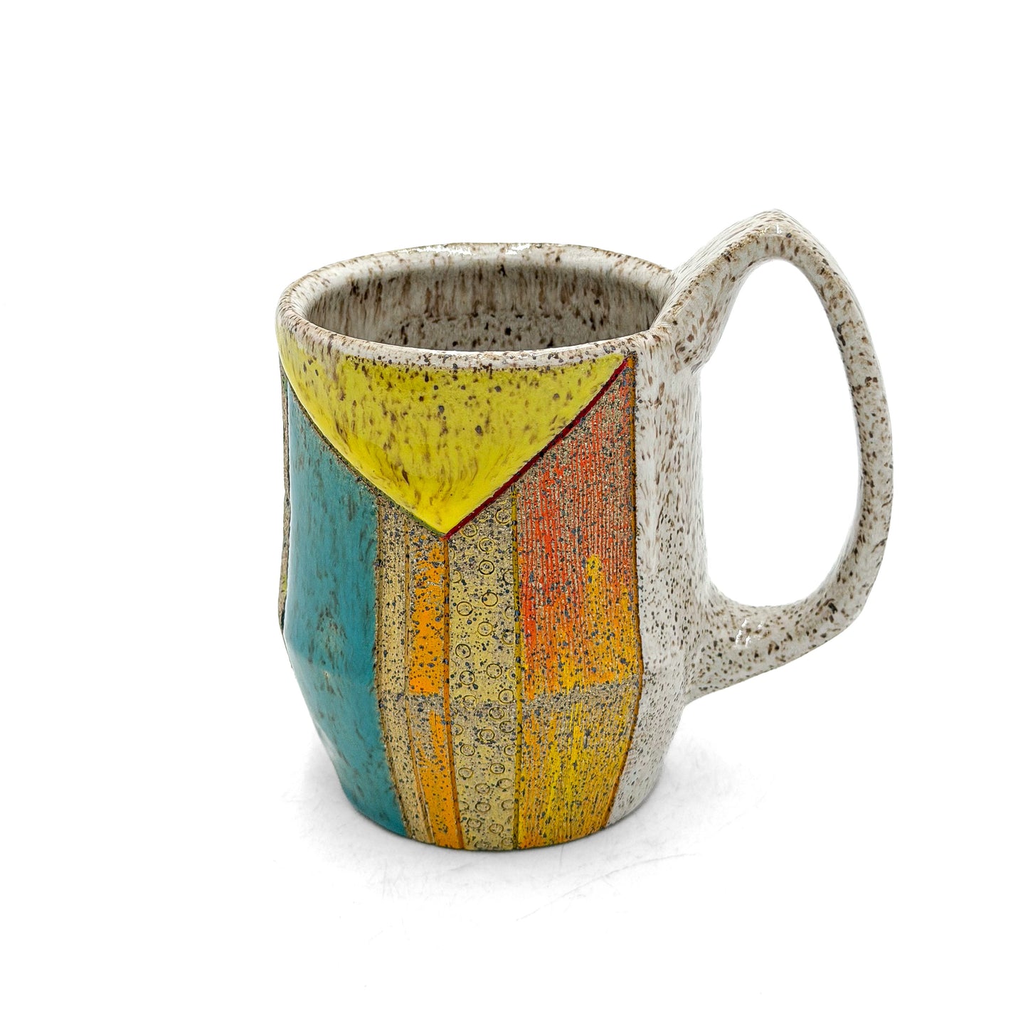 Mug — Multicolored Geometric, Speckled (Wheel Thrown)
