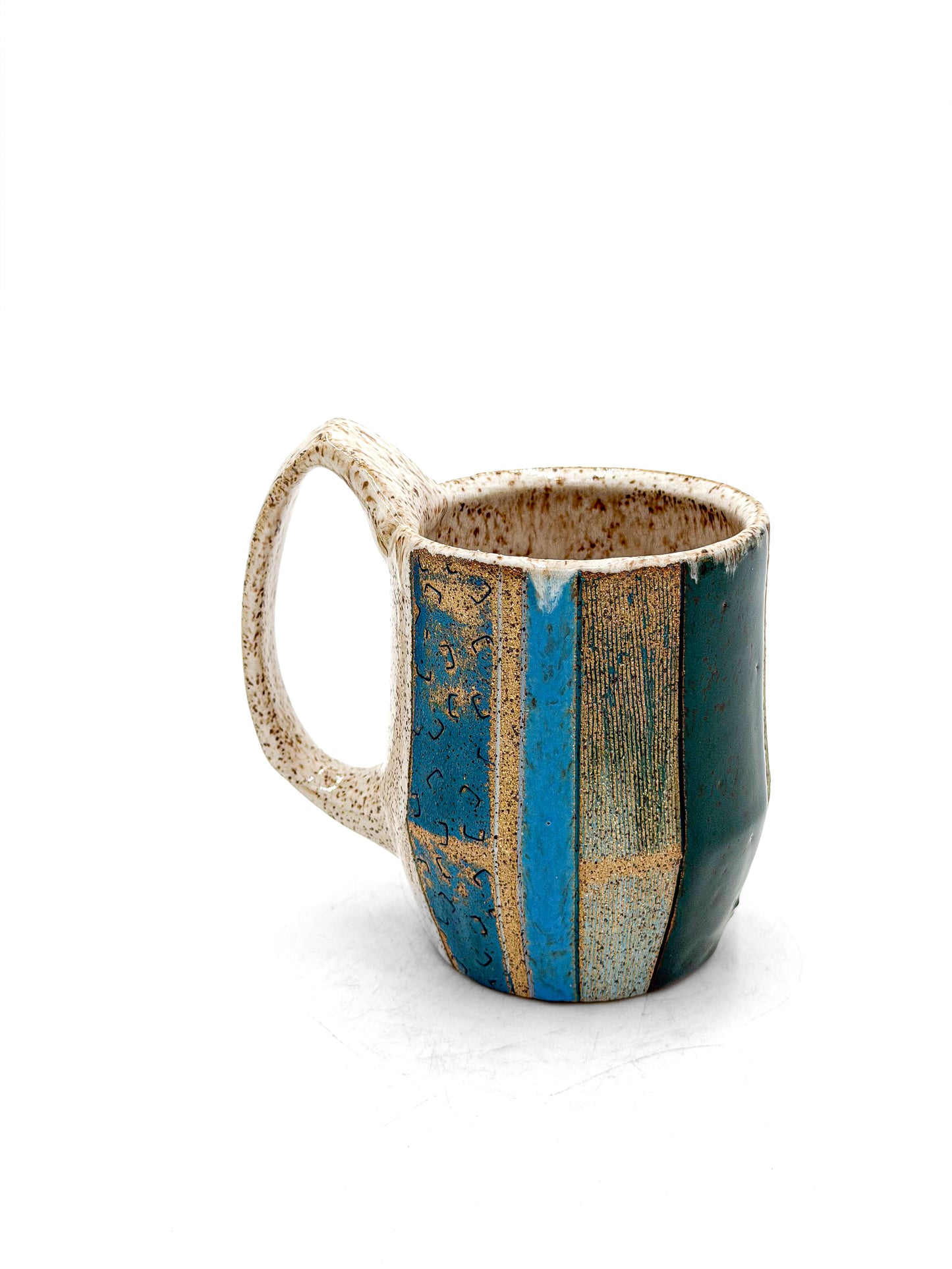 Mug — Multicolored Geometric, Speckled (Wheel Thrown)