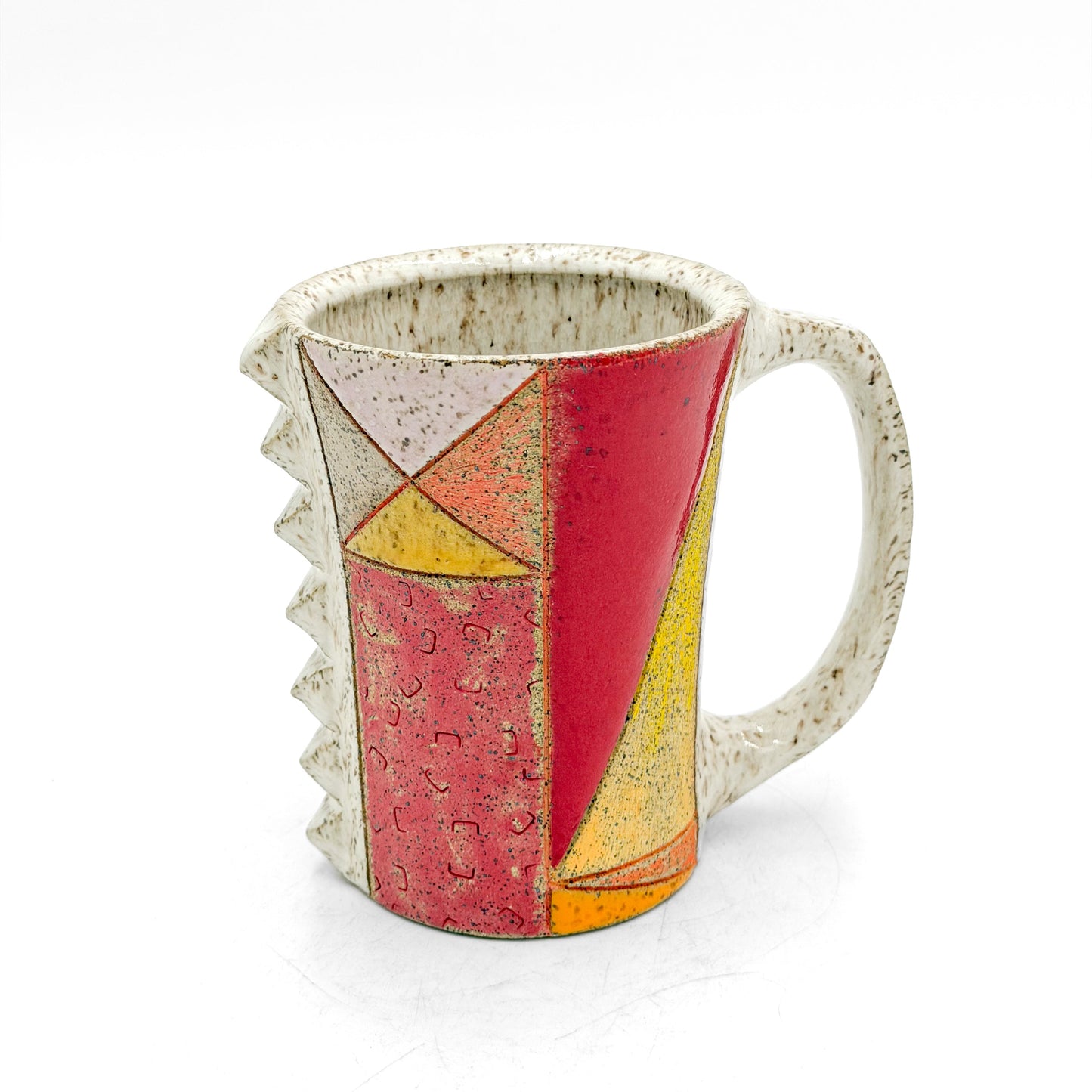 Mug — Studded Quilt, Speckled (Wheel Thrown)
