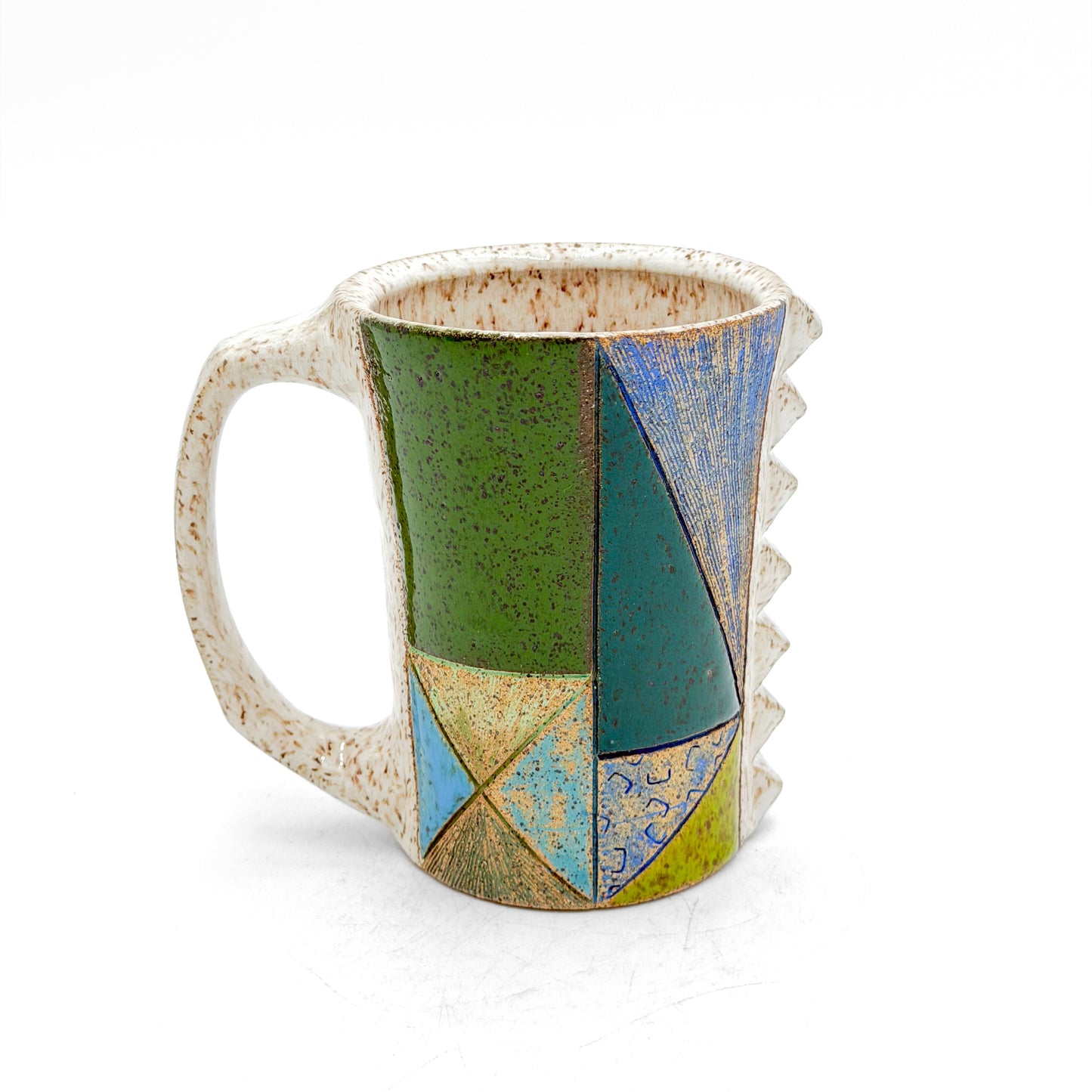Mug — Studded Quilt, Speckled (Wheel Thrown)