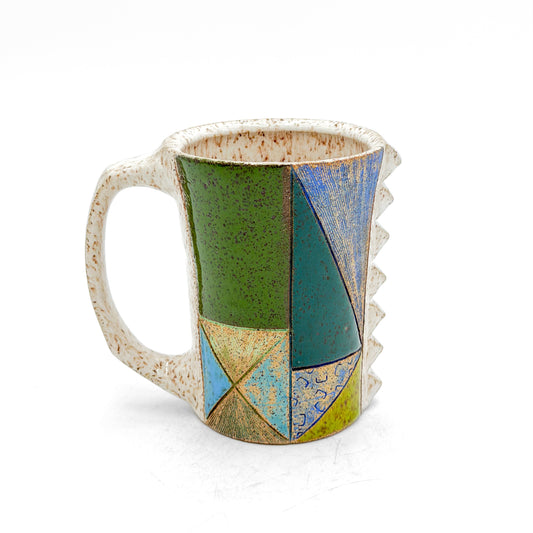 Mug — Studded Quilt, Speckled (Wheel Thrown)