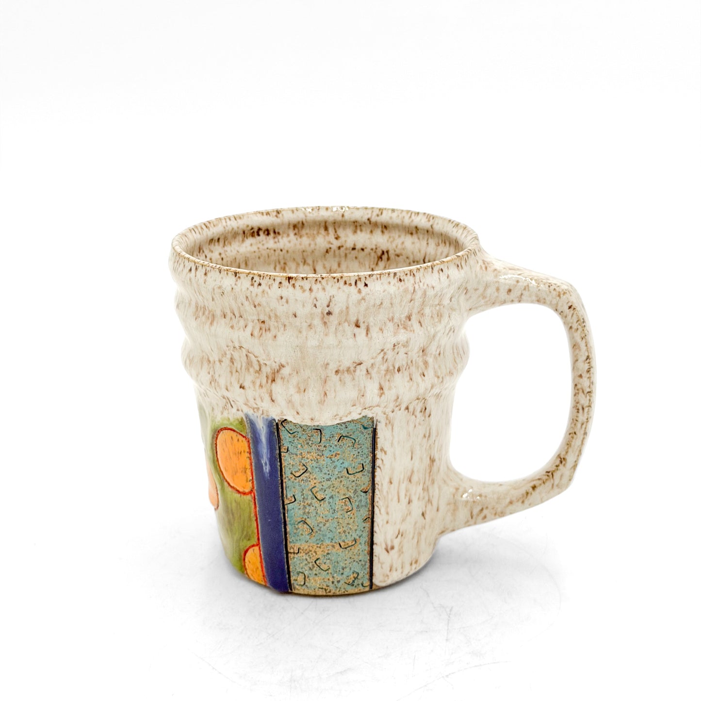 Mug — Multicolored Dots with Ribs, Speckled (Wheel Thrown)
