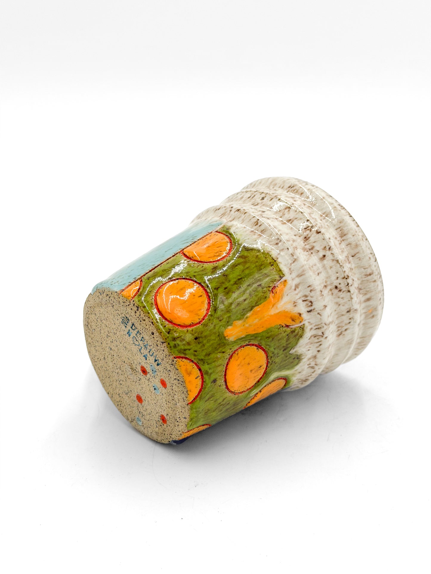 Mug — Multicolored Dots with Ribs, Speckled (Wheel Thrown)