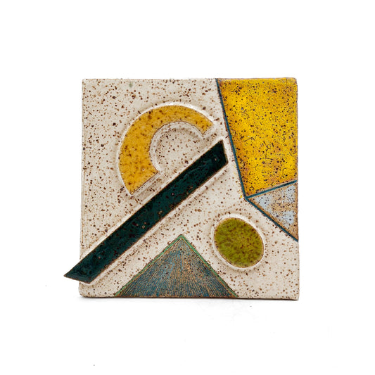 Spectrum Series Stoneware Wall Tiles (small) — Handcrafted Color + Texture Art with Cleat Mounting