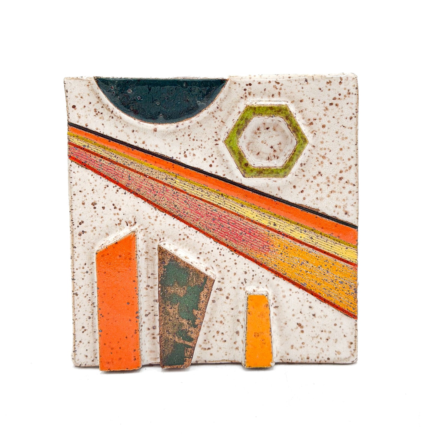 Spectrum Series Stoneware Wall Tiles (small) — Handcrafted Color + Texture Art with Cleat Mounting
