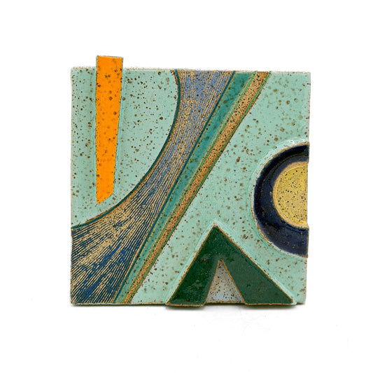 Spectrum Series Stoneware Wall Tiles (small) — Handcrafted Color + Texture Art with Cleat Mounting