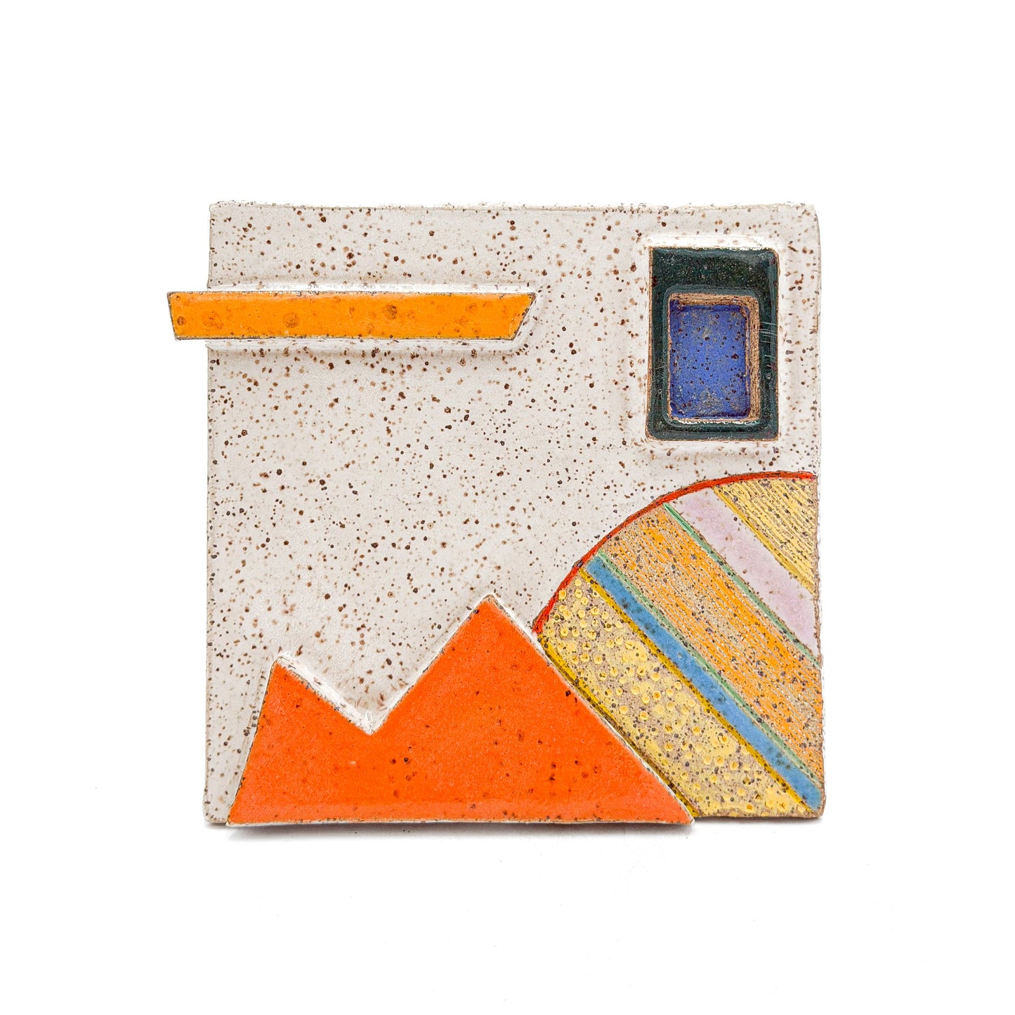 Spectrum Series Stoneware Wall Tiles (small) — Handcrafted Color + Texture Art with Cleat Mounting