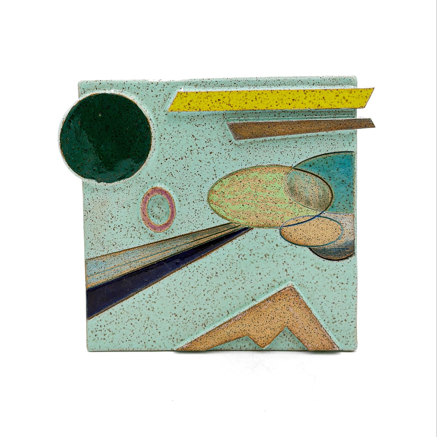 Spectrum Series Stoneware Wall Tiles (large) — Handcrafted Color + Texture Art with Cleat Mounting