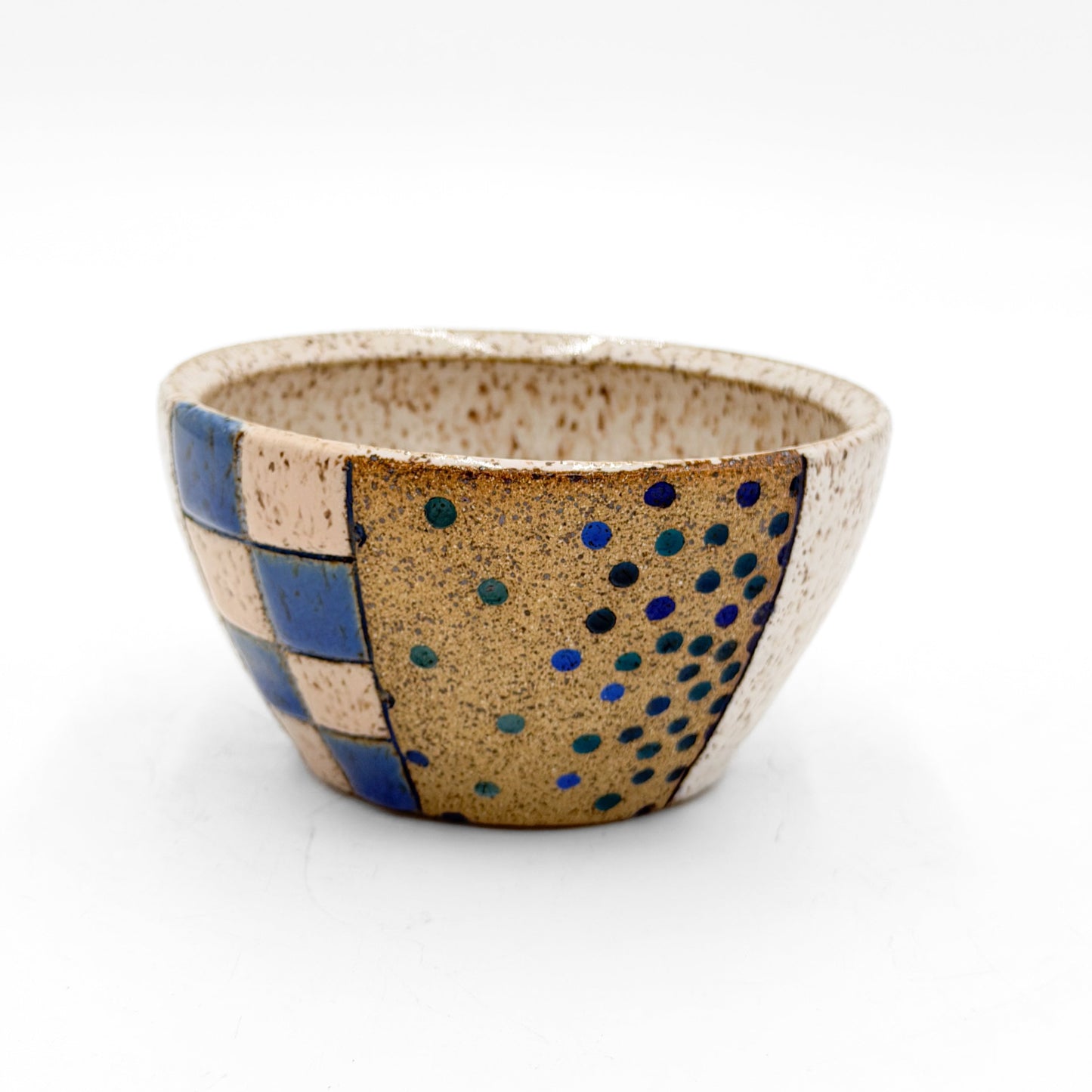 Cereal Bowl — Checked, Speckled (Wheel Thrown)