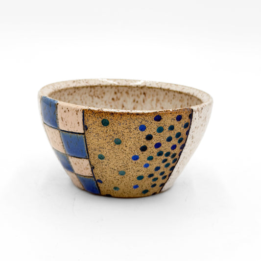 Cereal Bowl — Checked, Speckled (Wheel Thrown)