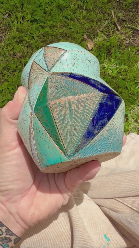 Speckled Stoneware Bud Vase — Small “Mommy” Ceramic Stem Vase