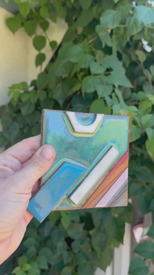 Spectrum Series Stoneware Wall Tiles — Handcrafted Color + Texture Art with Cleat Mounting